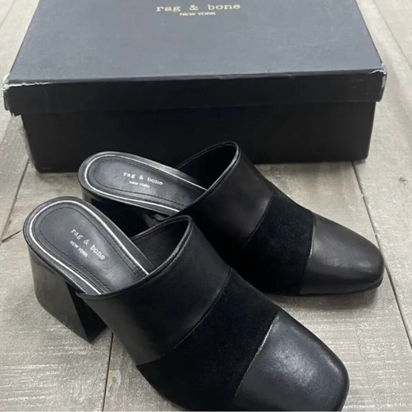 Closeout!▪️NIB Rag & Bone Millie Mule Slides in Black Multi-9 - Picture 2 of 7